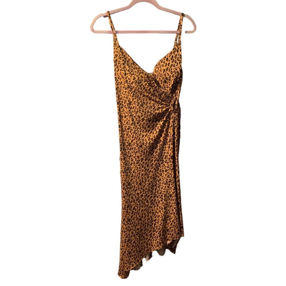 Cachet woman’s brown black cheetah sleeveless padded bra dress Sz 8 - Picture 4 of 5
